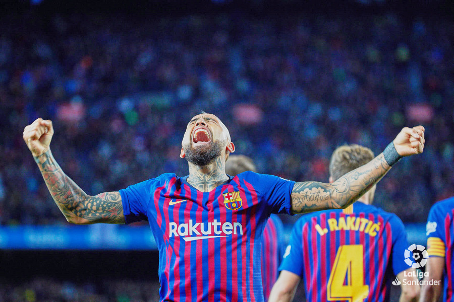 Arturo Vidal celebrando su gol ante el Real Madrid.