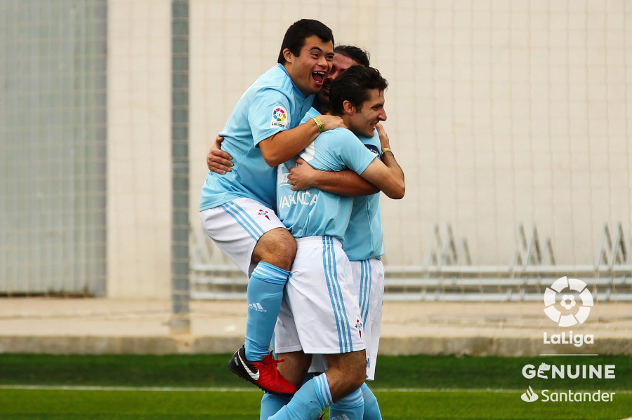 Jugadores del Celta Integra celebrando un gol (Foto: LaLiga).