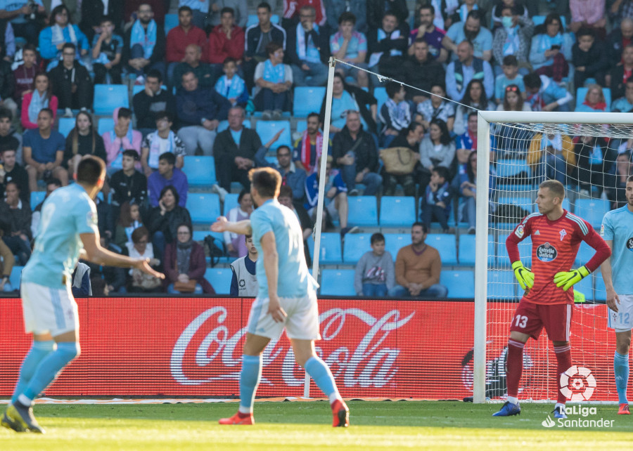 El Celta lamentándose del gol de Pedraza (Foto: LaLiga).