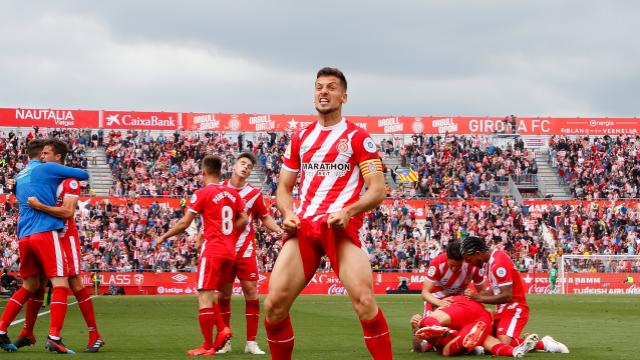 El Girona celebra su gol al Sevilla (Foto: LaLiga).