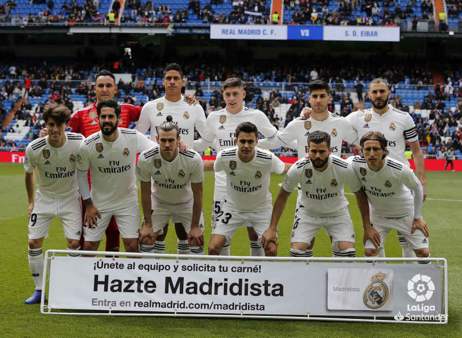El once inicial del Real Madrid ante el Éibar (Foto: LaLiga Santander).