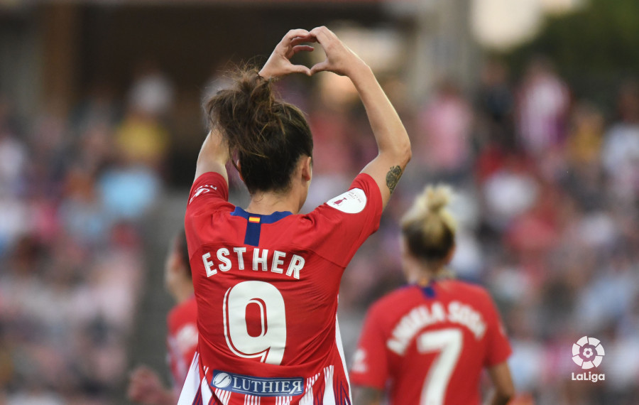 Esther celebra el 1-0 del Atlético (Foto: LaLiga).